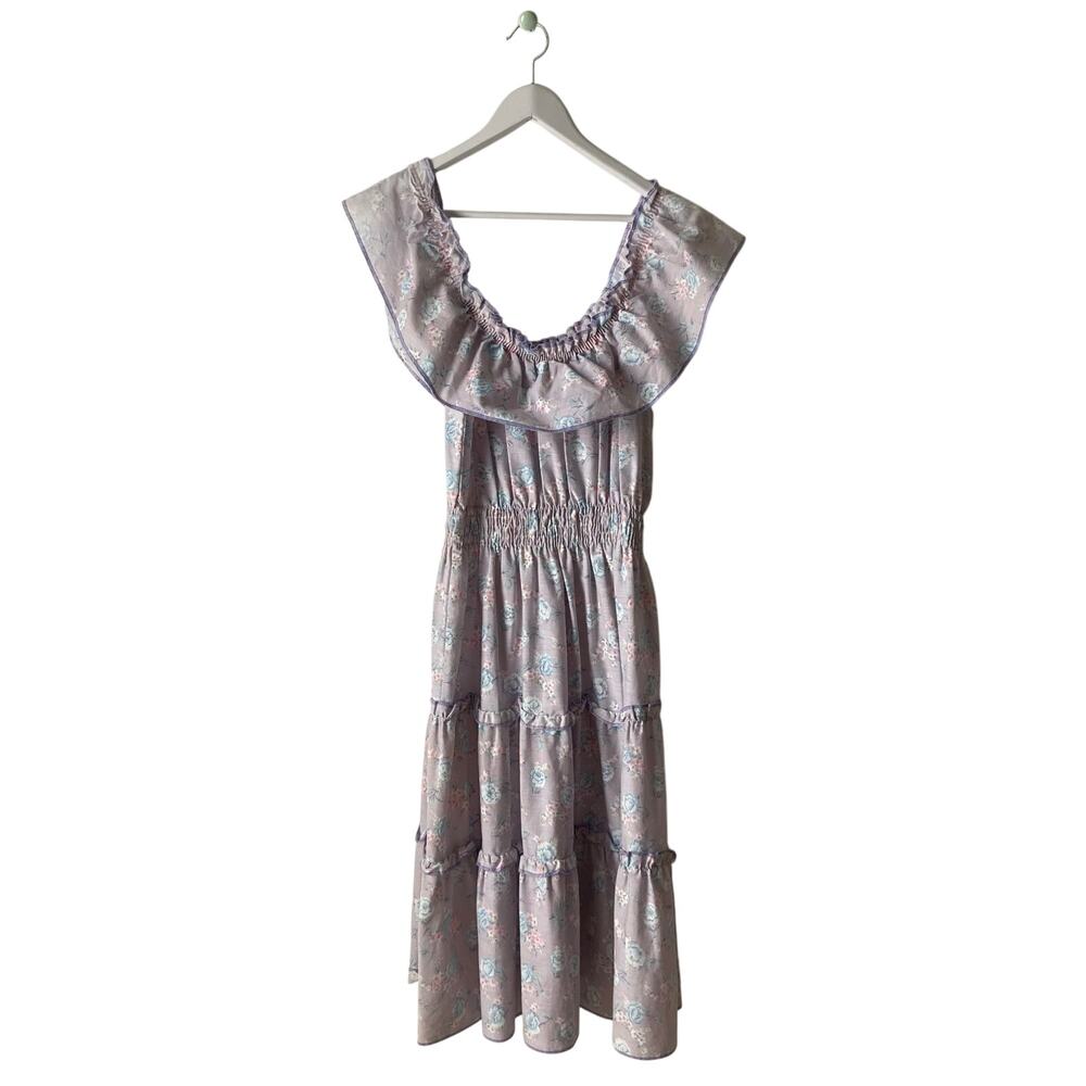 Vintage Floral Print Midi Sundress Size Large
